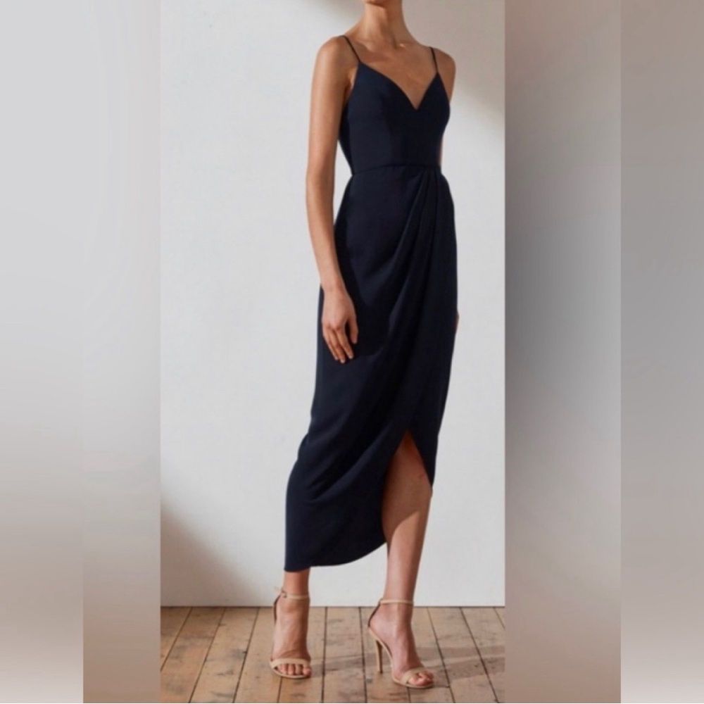 Shona Joy Draped Cocktail Dress - size 4